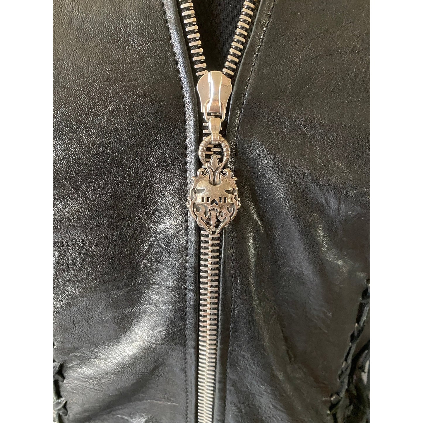 Eleven 11 Leather Jacket with Stingray & Studded Skull Back