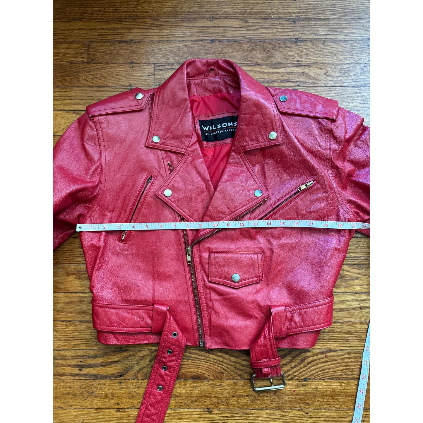 Red Leather Women's Jacket, Size L/ XL