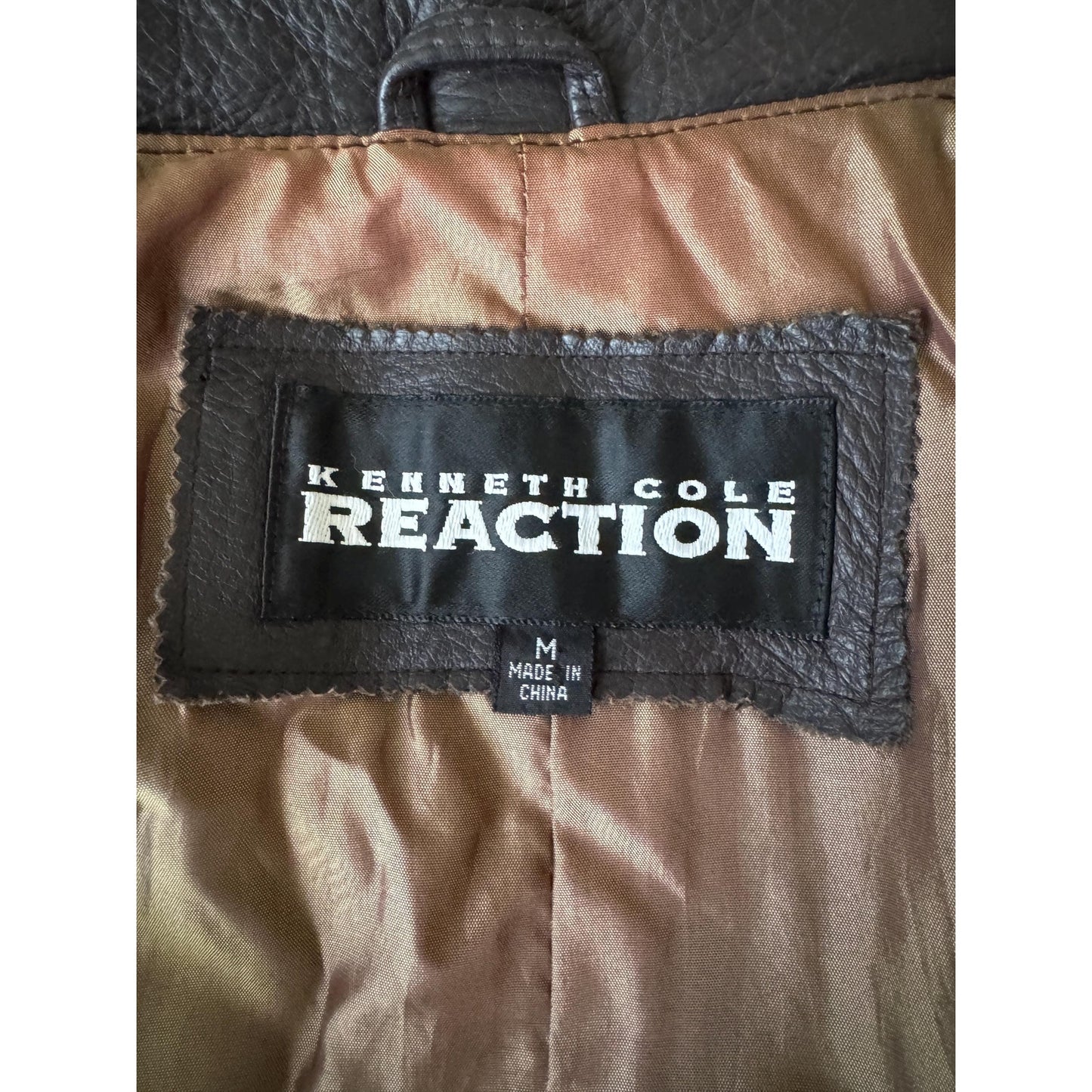 Dark Brown Women's Leather Trench Coat, M