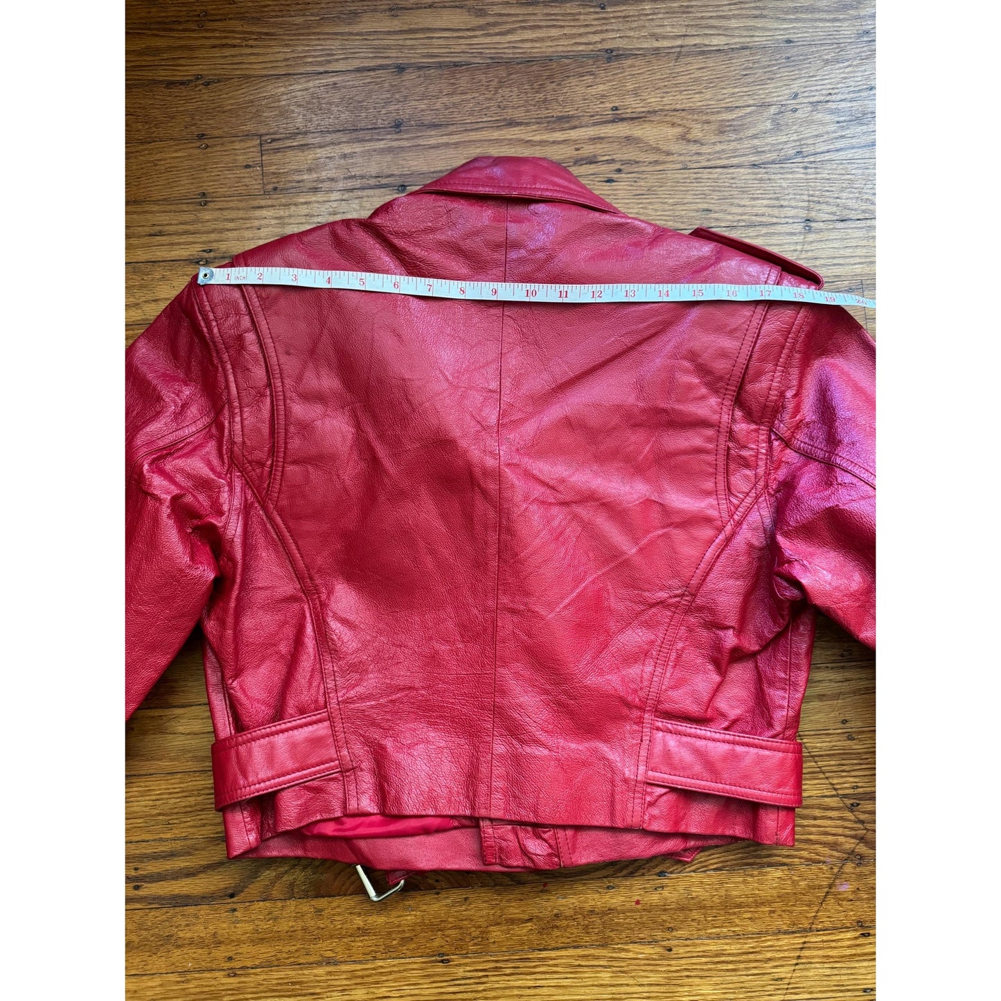Red Leather Women's Jacket, Size L/ XL