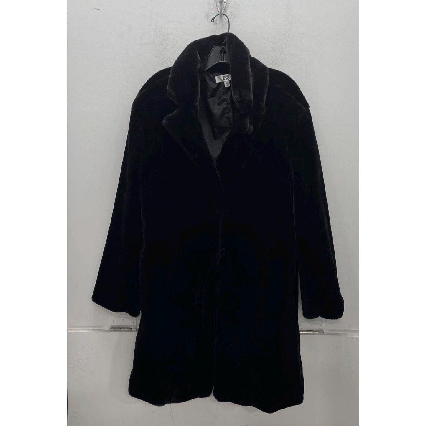Women's Black Faux Fur Coat, M, New Steve Madden