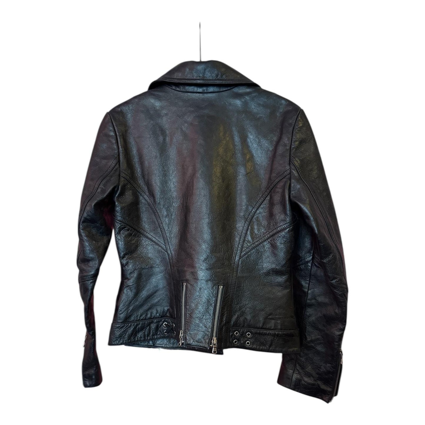 Women's Leather Motorcycle Jacket, Medium