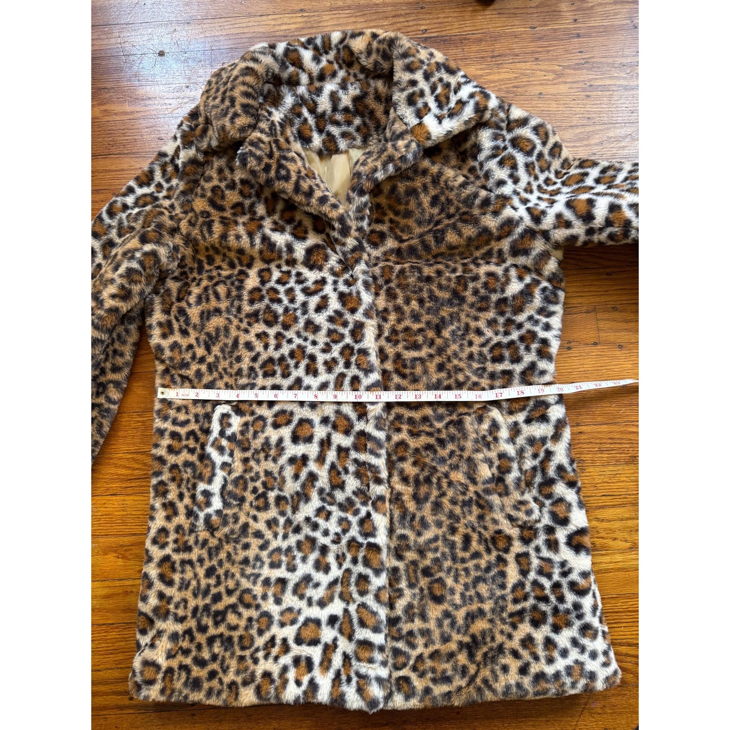 Women's Leopard Print Faux Fur Coat, S