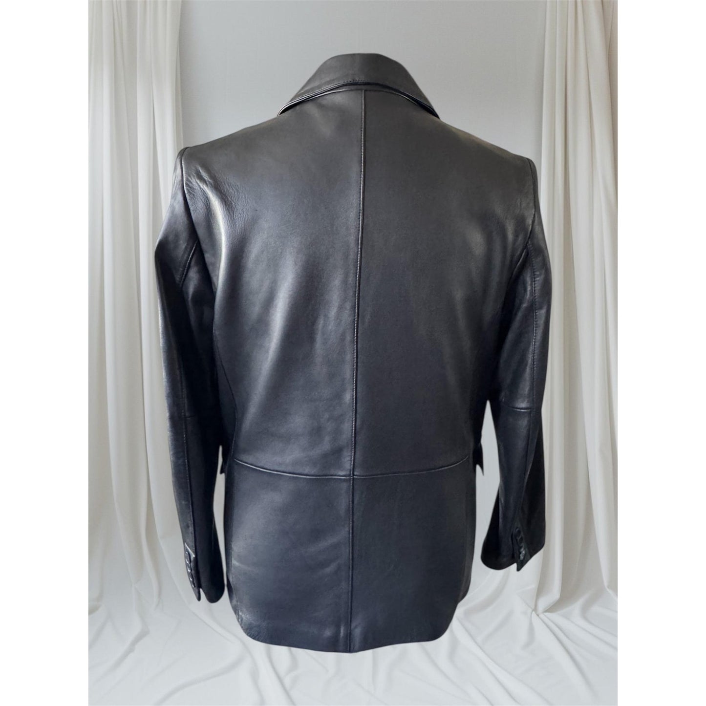 Men's Leather Blazer Jacket, Medium