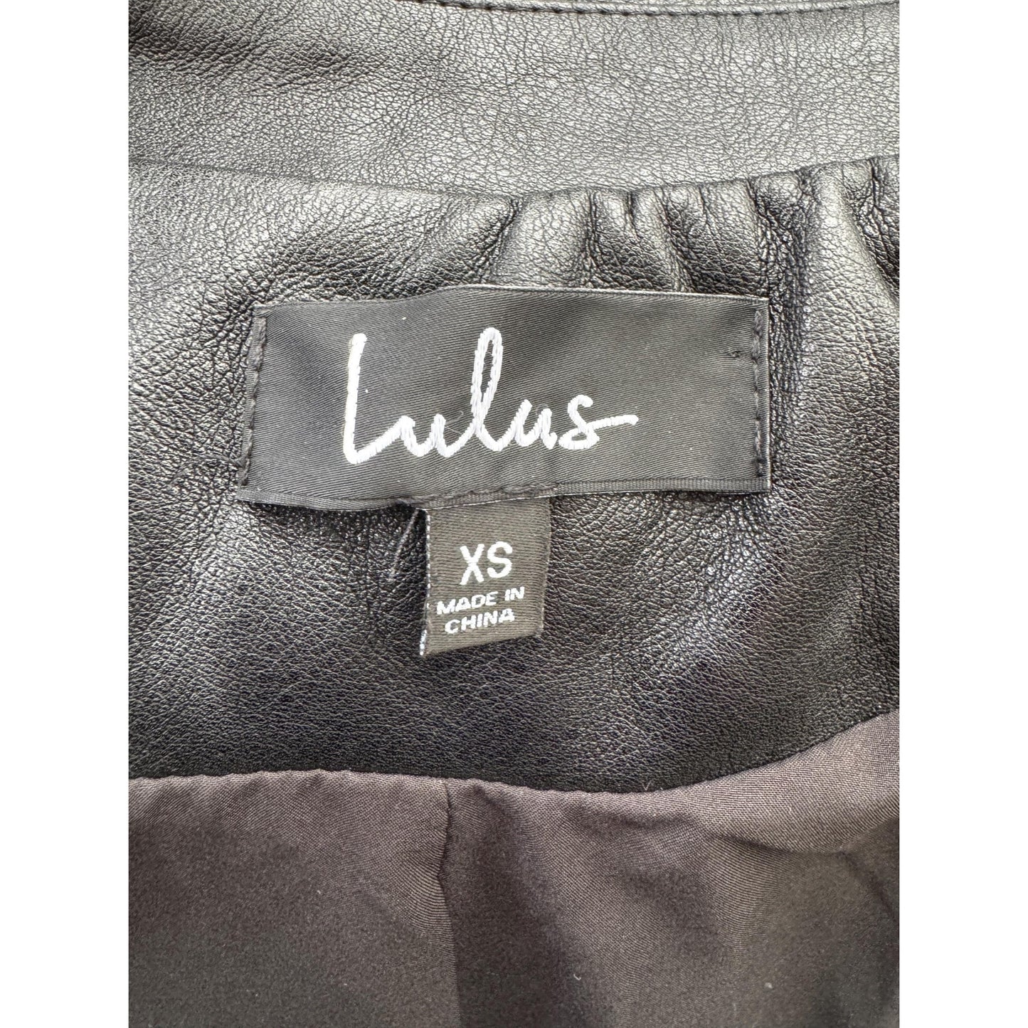 Women's Faux Leather Trucker Jacket, XS