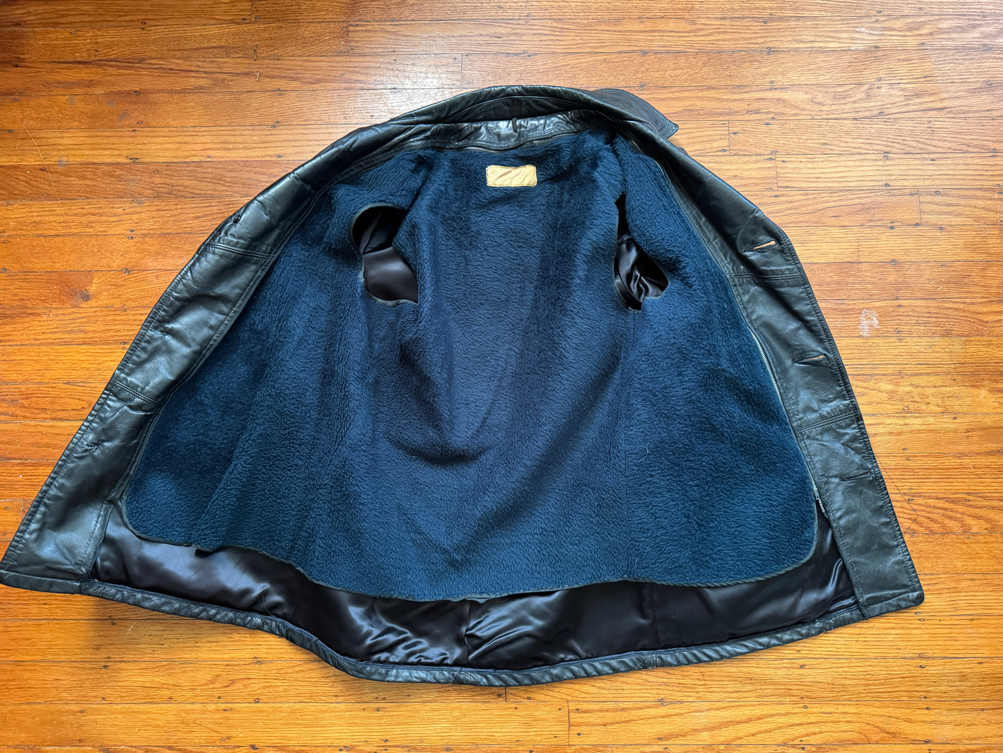 Men's 1970's Leather Blazer Jacket, Large