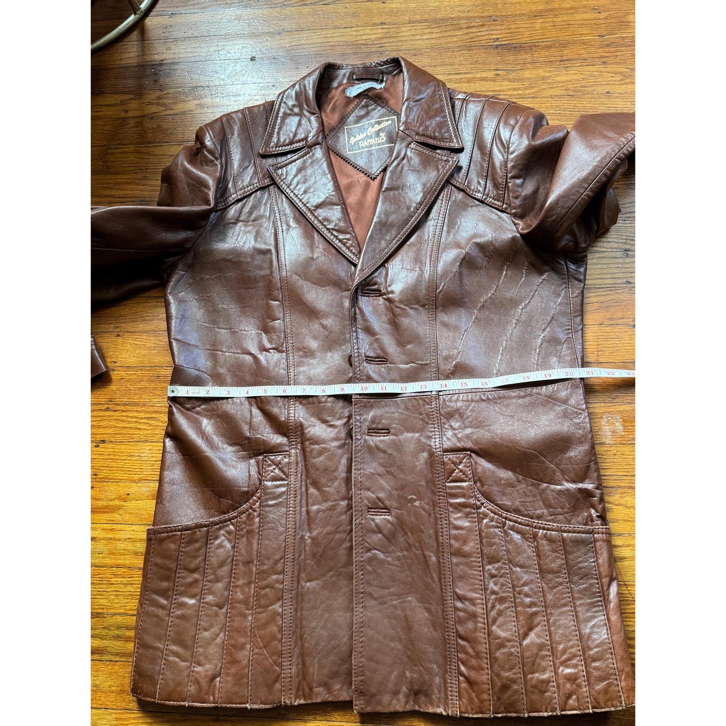Men's Brown Vintage Leather Jacket, X-Large, 44