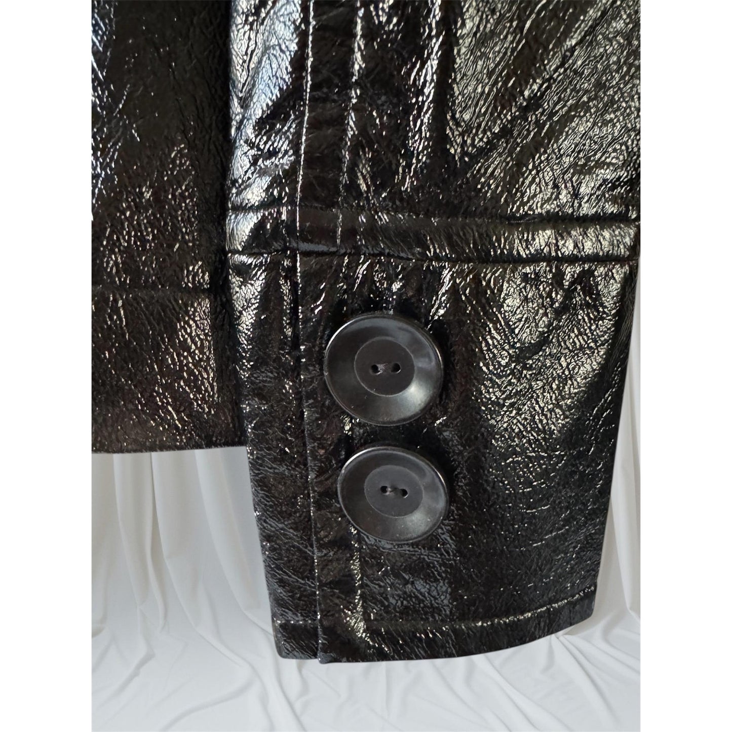 Women's Patent Leather Trench Coat, Small