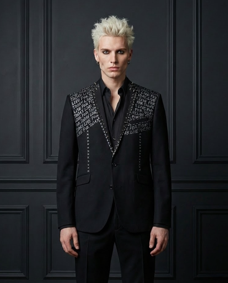 Punk Suit Jacket- Live For Today - L US 42R