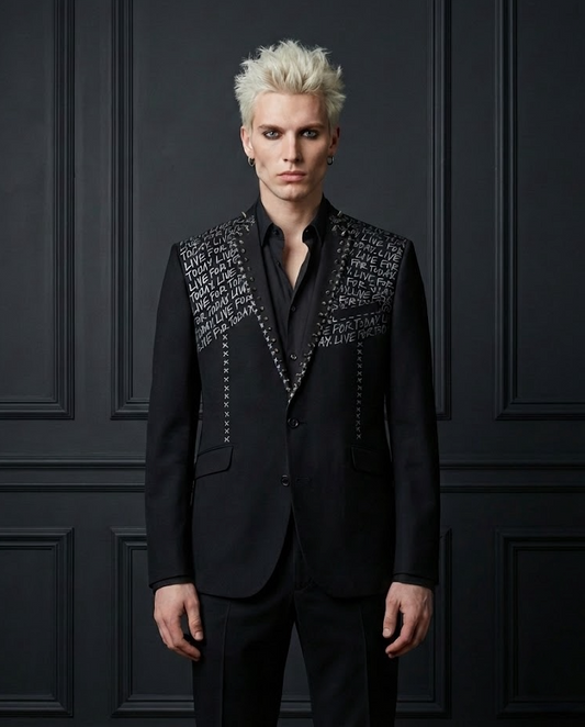 Punk Suit Jacket- Live For Today - L US 42R