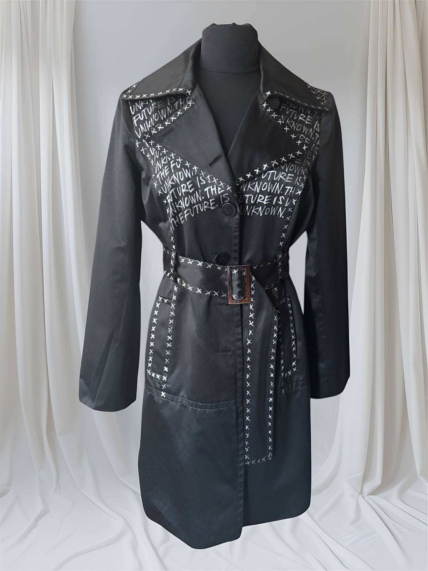 Punk Trench Coat - The Future is Unknown - Large
