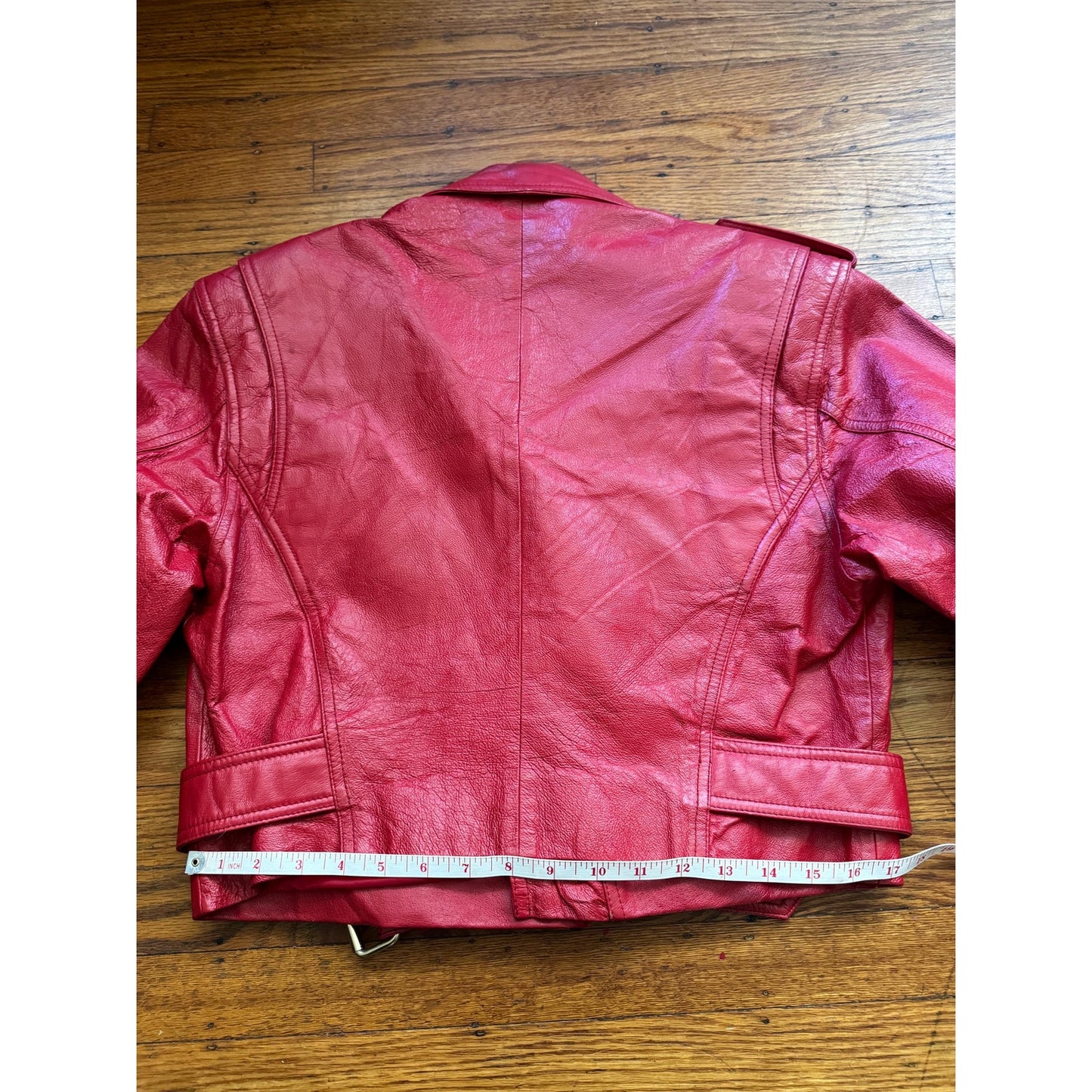 Red Leather Women's Jacket, Size L/ XL
