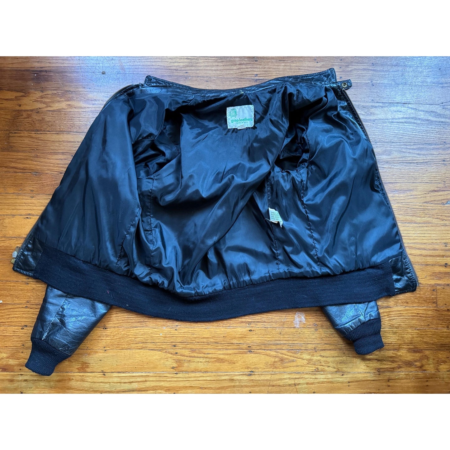 Copied - Men's Vintage Black Leather Bomber Jacket, Medium 40