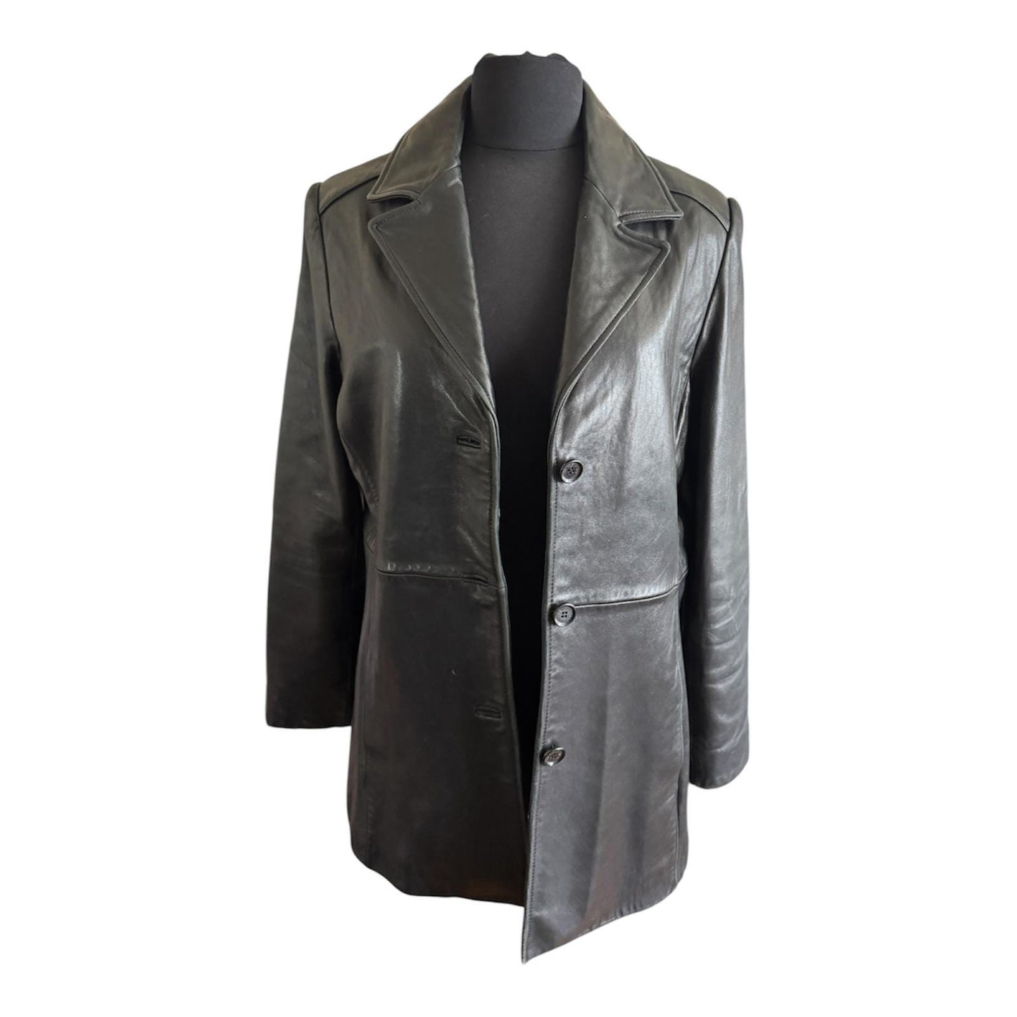 Women's Leather Trench Coat, Large