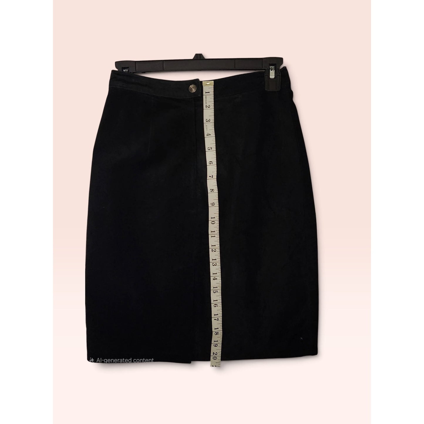 Suede Leather Skirt Black