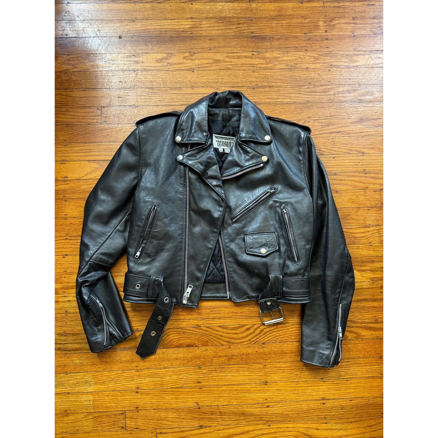 Women's Leather Motorcycle Jacket, M/ US 8
