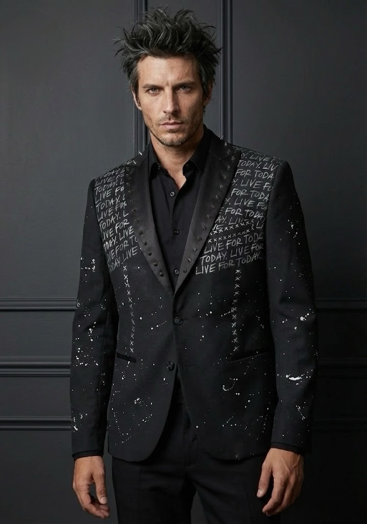 Punk Tuxedo Jacket - Live For Today - S - US 36