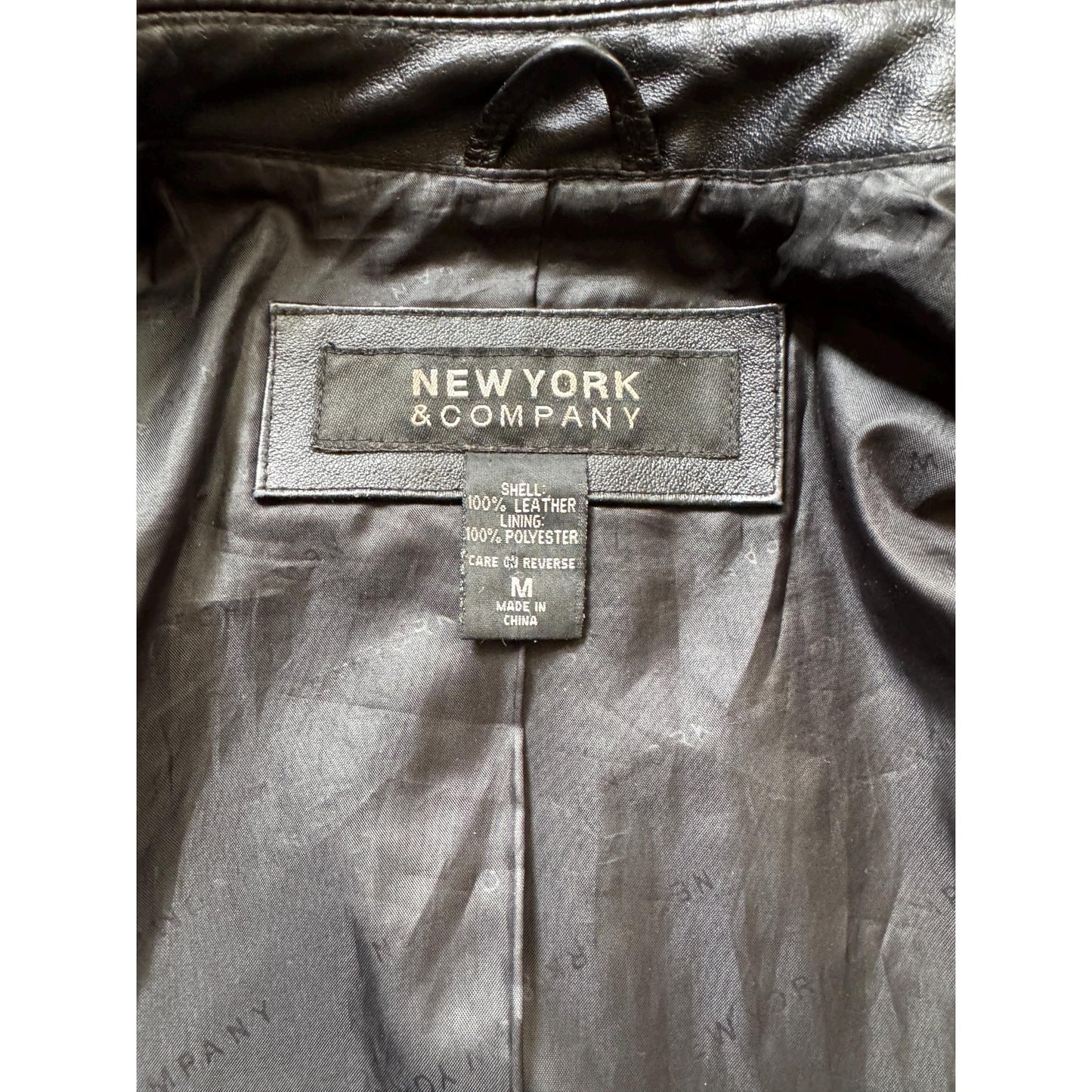 Black Leather Women's Trench, Size M