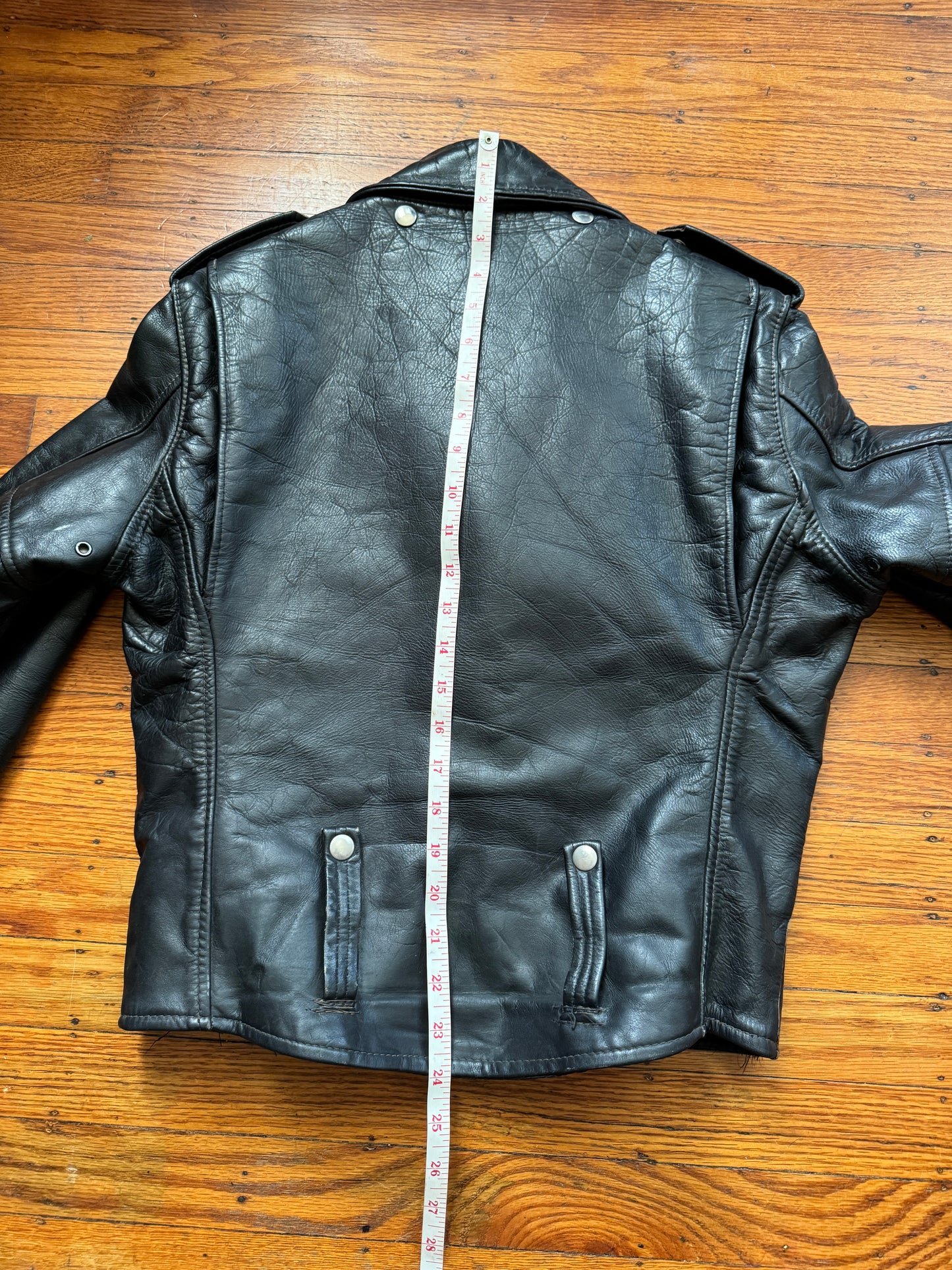 Women's Vintage 1970's Harley Davidson Leather Motorcycle Jacket, Medium