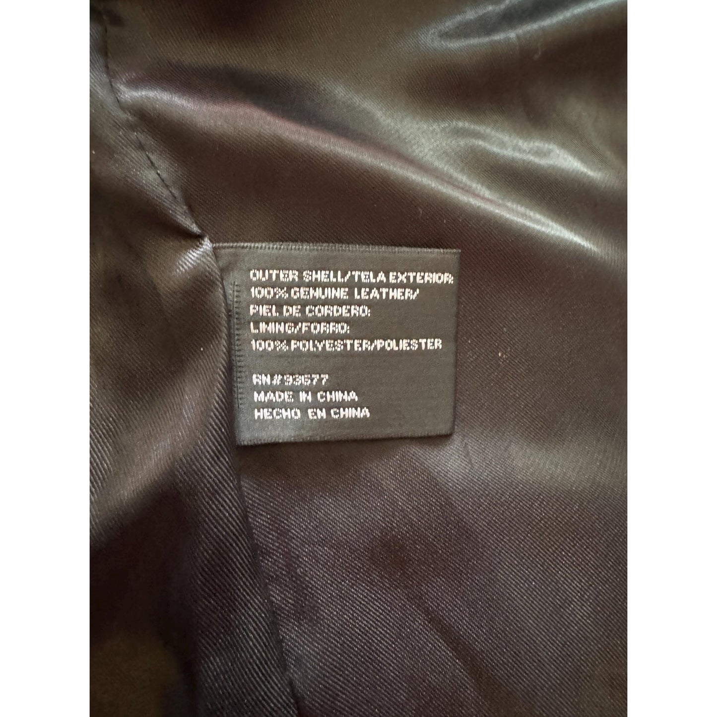 Women's Leather Motorcycle Jacket, Medium