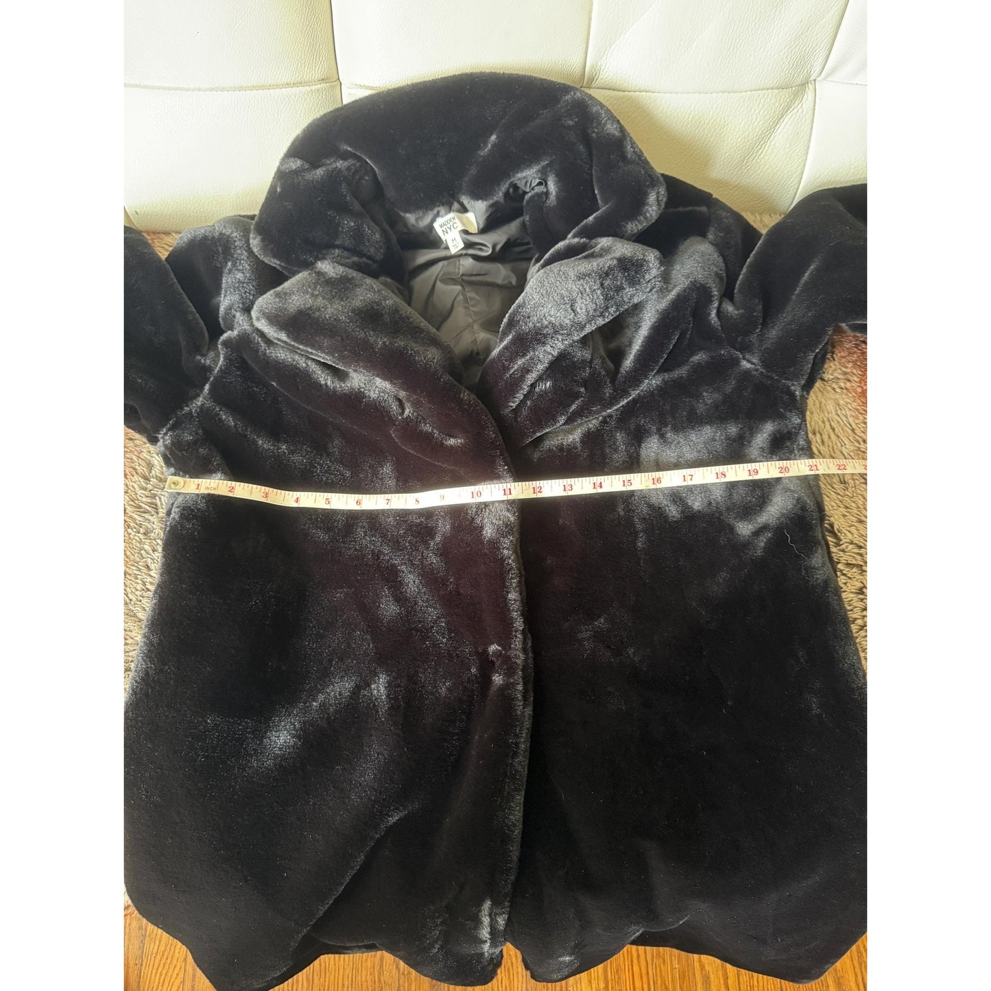 Women's Black Faux Fur Coat, M, New Steve Madden