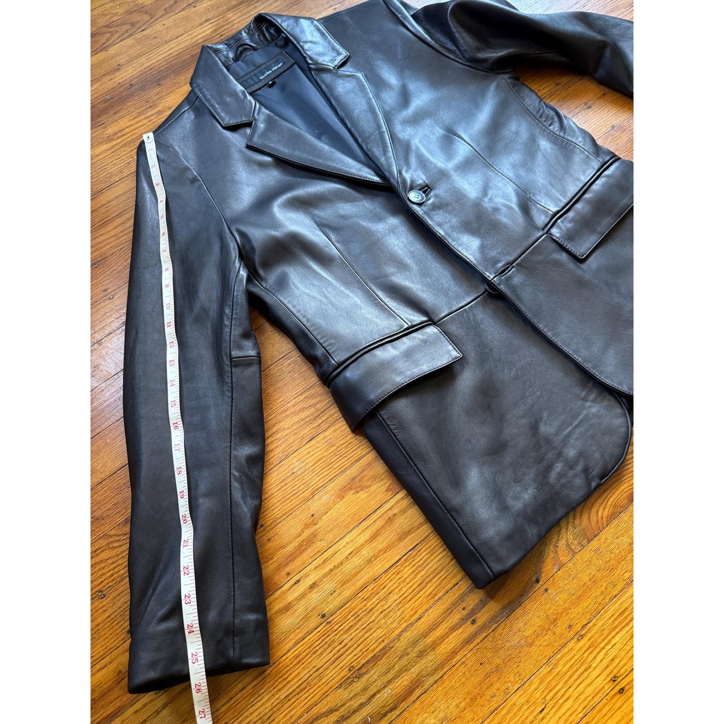 Men's Leather Blazer Jacket, Medium