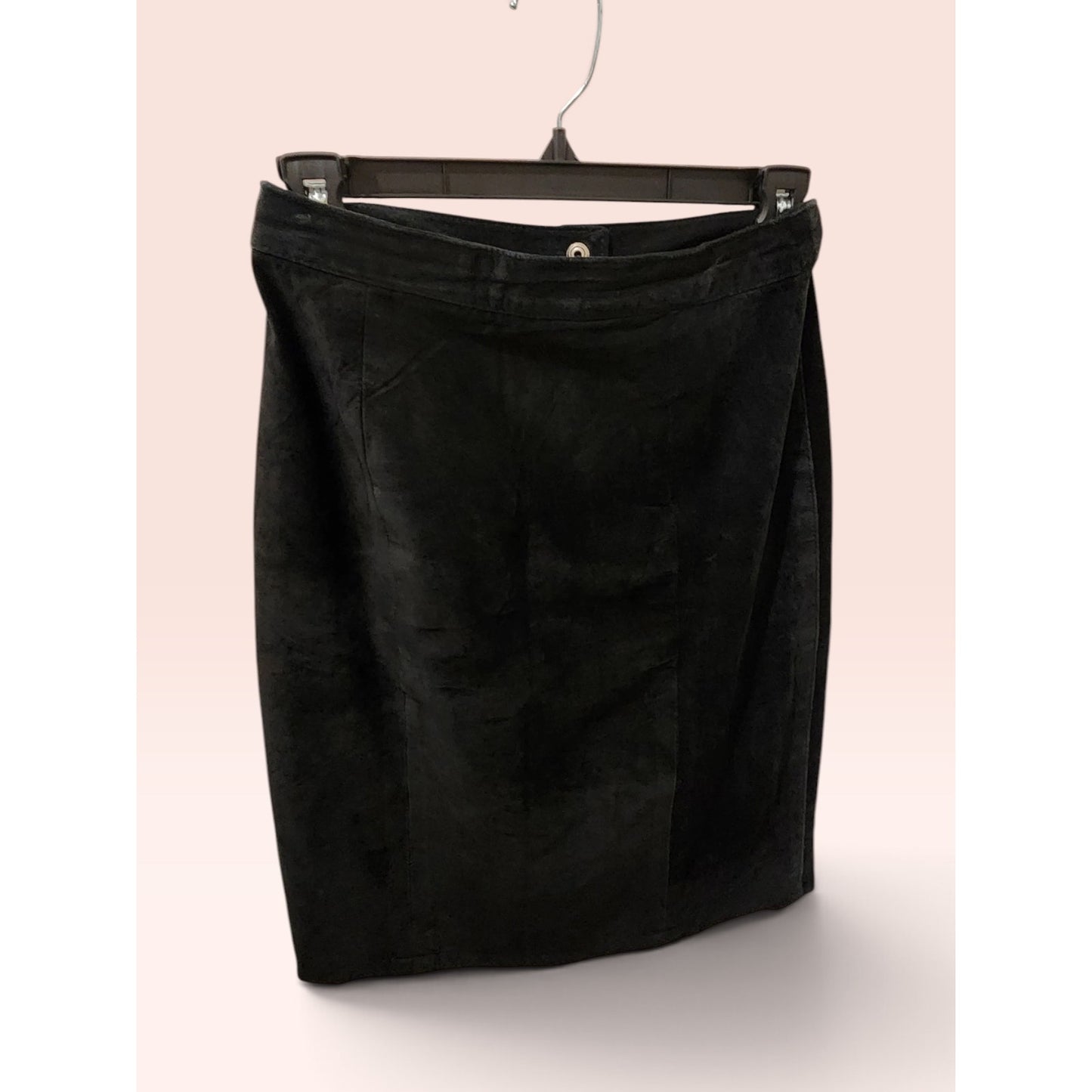 Suede Leather Skirt Black
