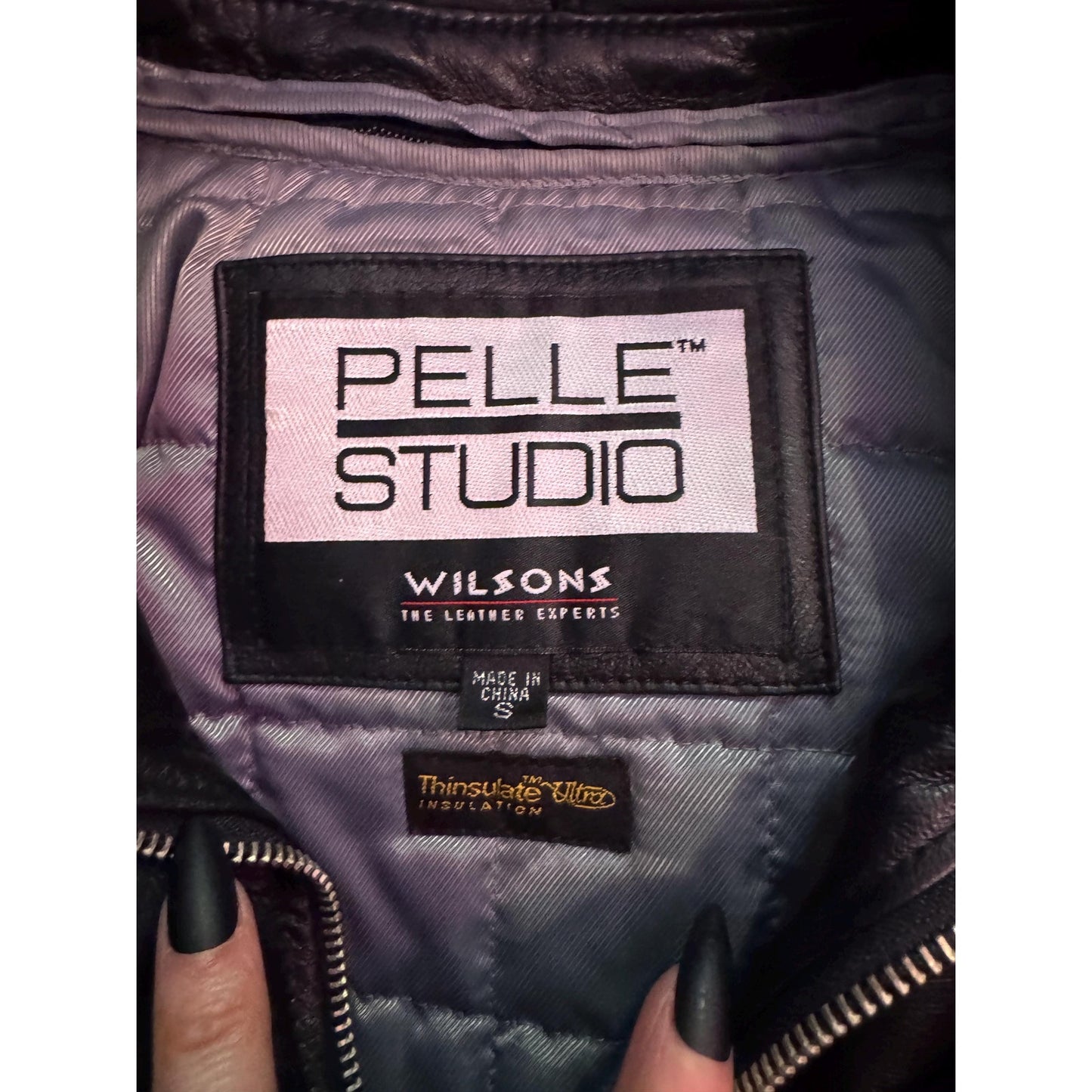 Black Leather Women's Trench, Size Small/ M