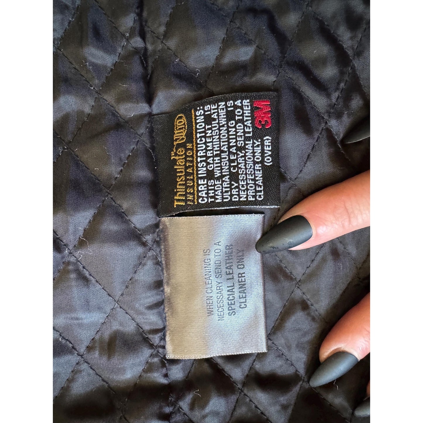 Men's Black Leather Motorcycle Jacket, XL