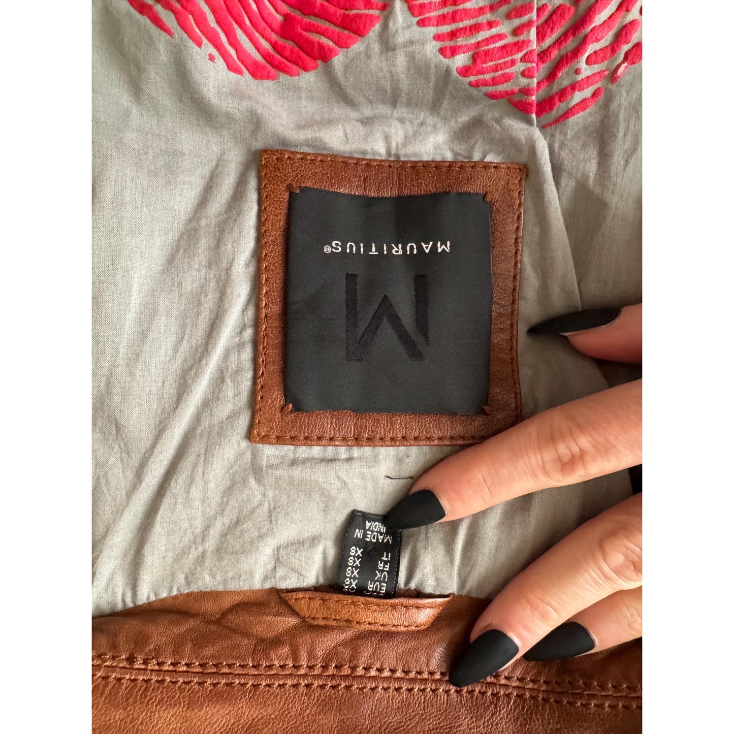 Women's Brown Leather Motorcycle Jacket, X-Small