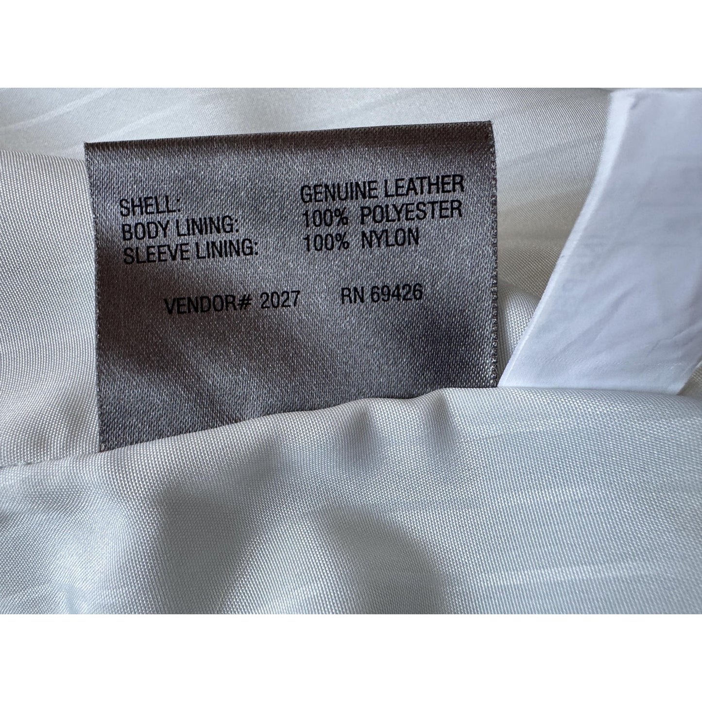 White Leather Women's Jacket, Size L