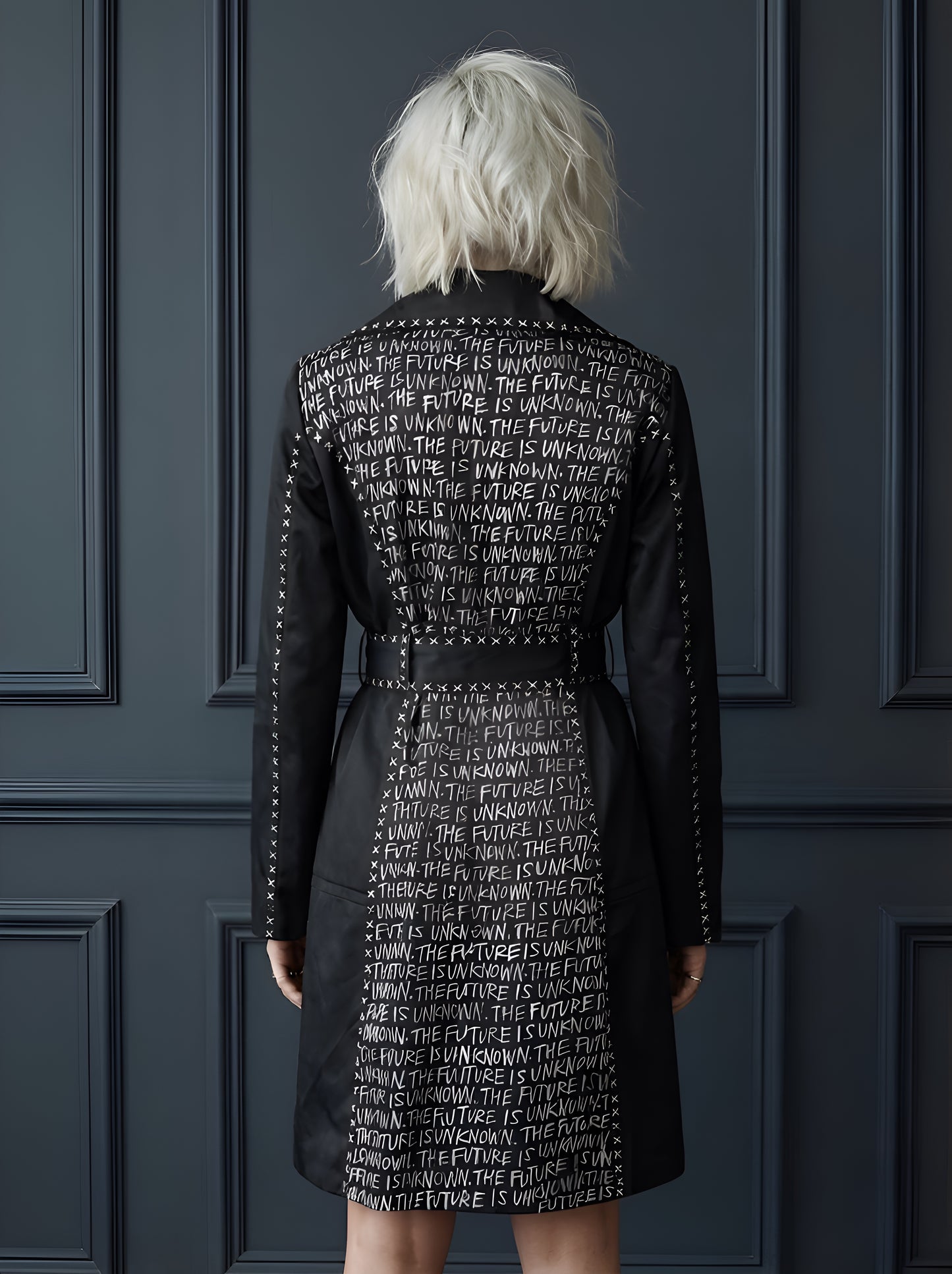 Punk Trench Coat - The Future is Unknown - Large