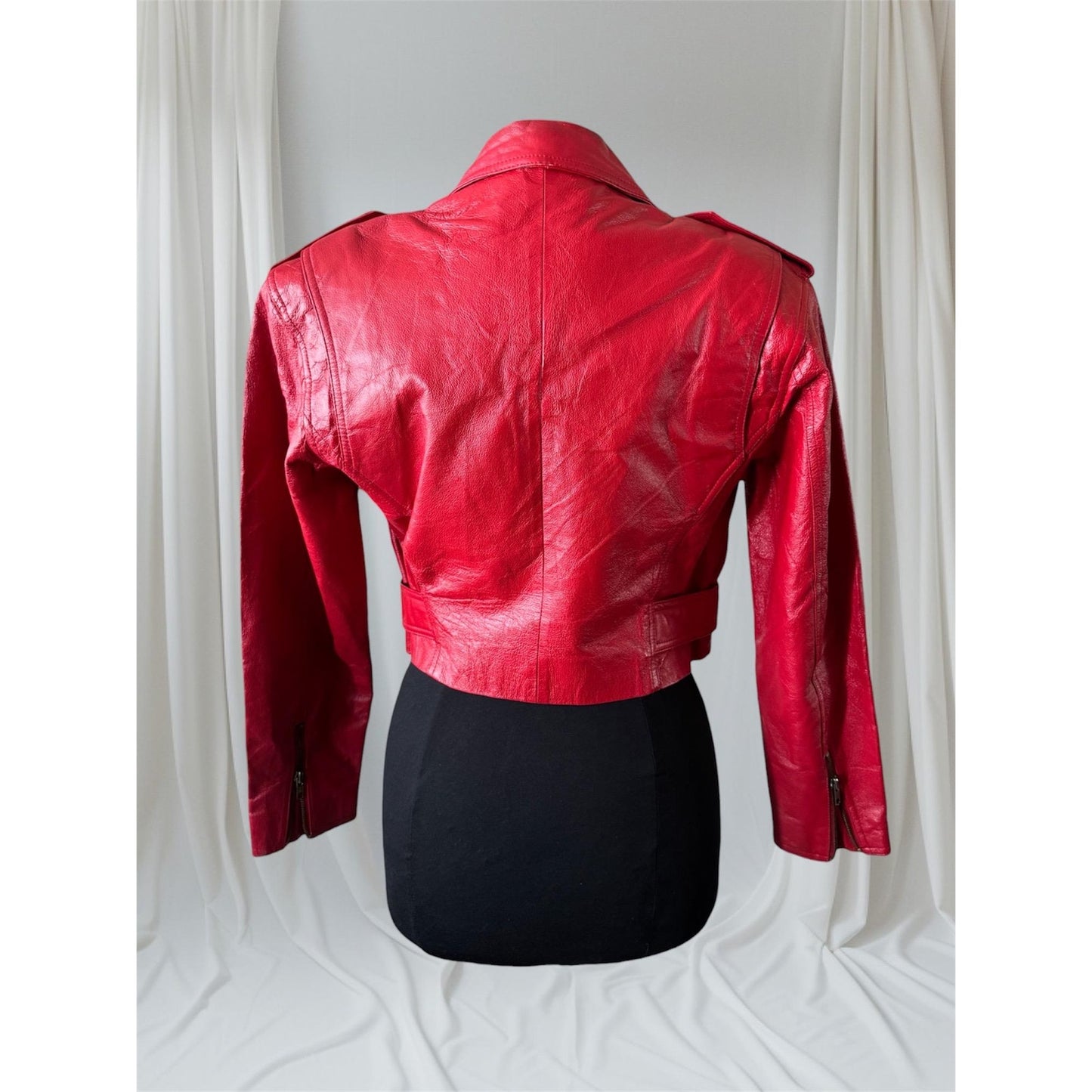 Red Leather Women's Jacket, Size L/ XL