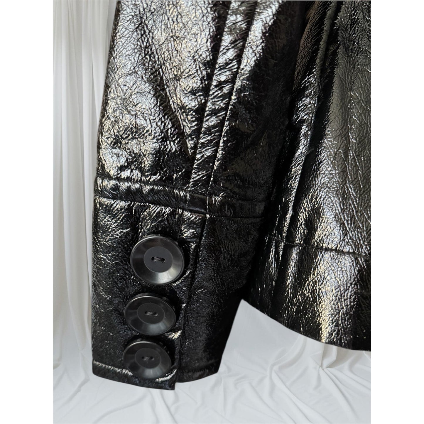 Women's Patent Leather Trench Coat, Small