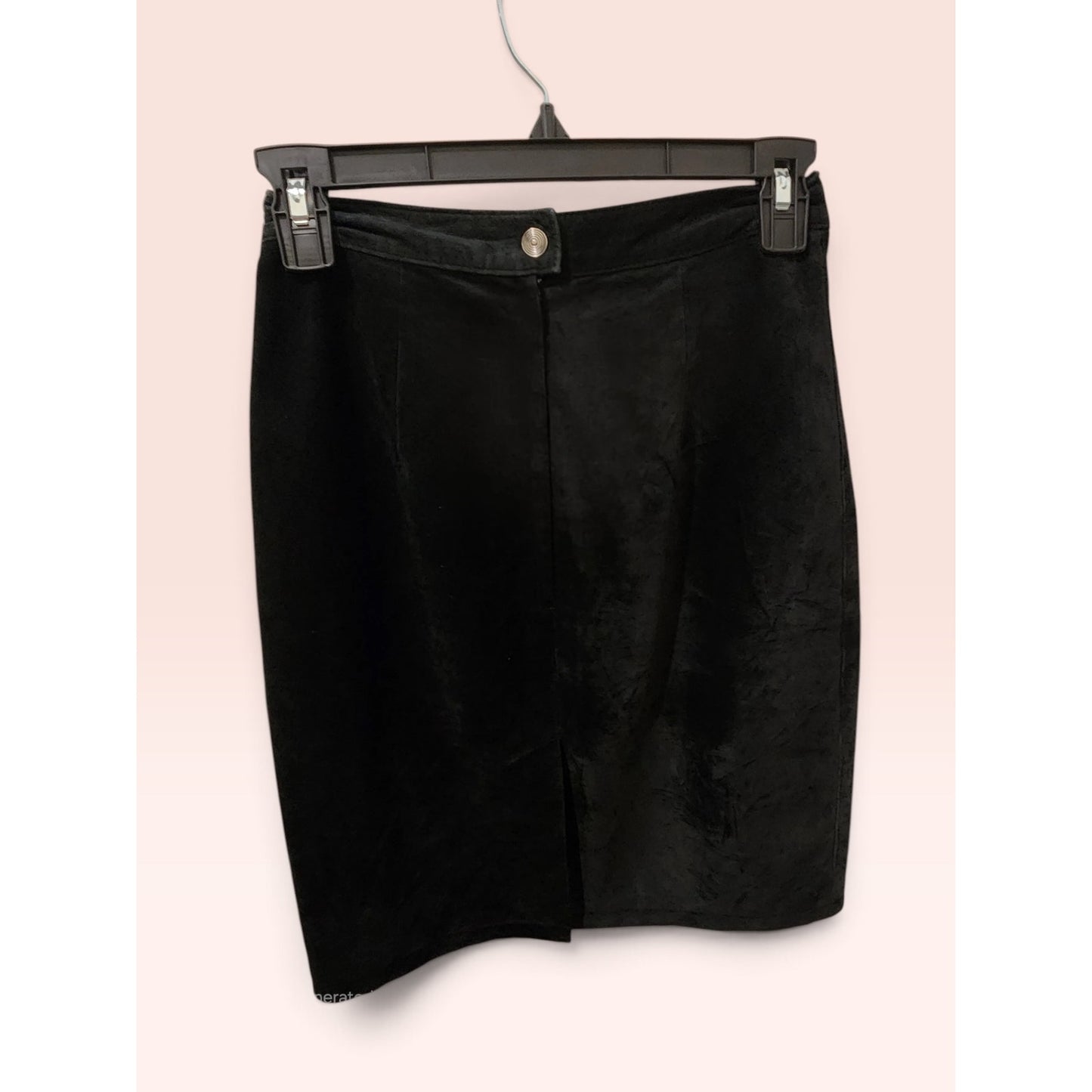 Suede Leather Skirt Black