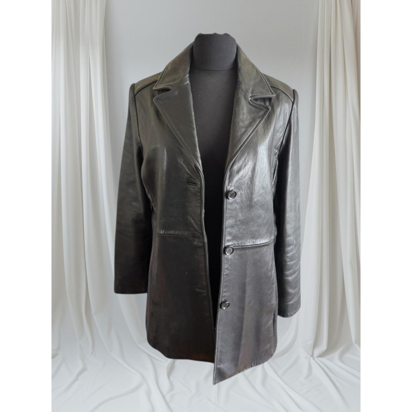 Women's Leather Trench Coat, Large