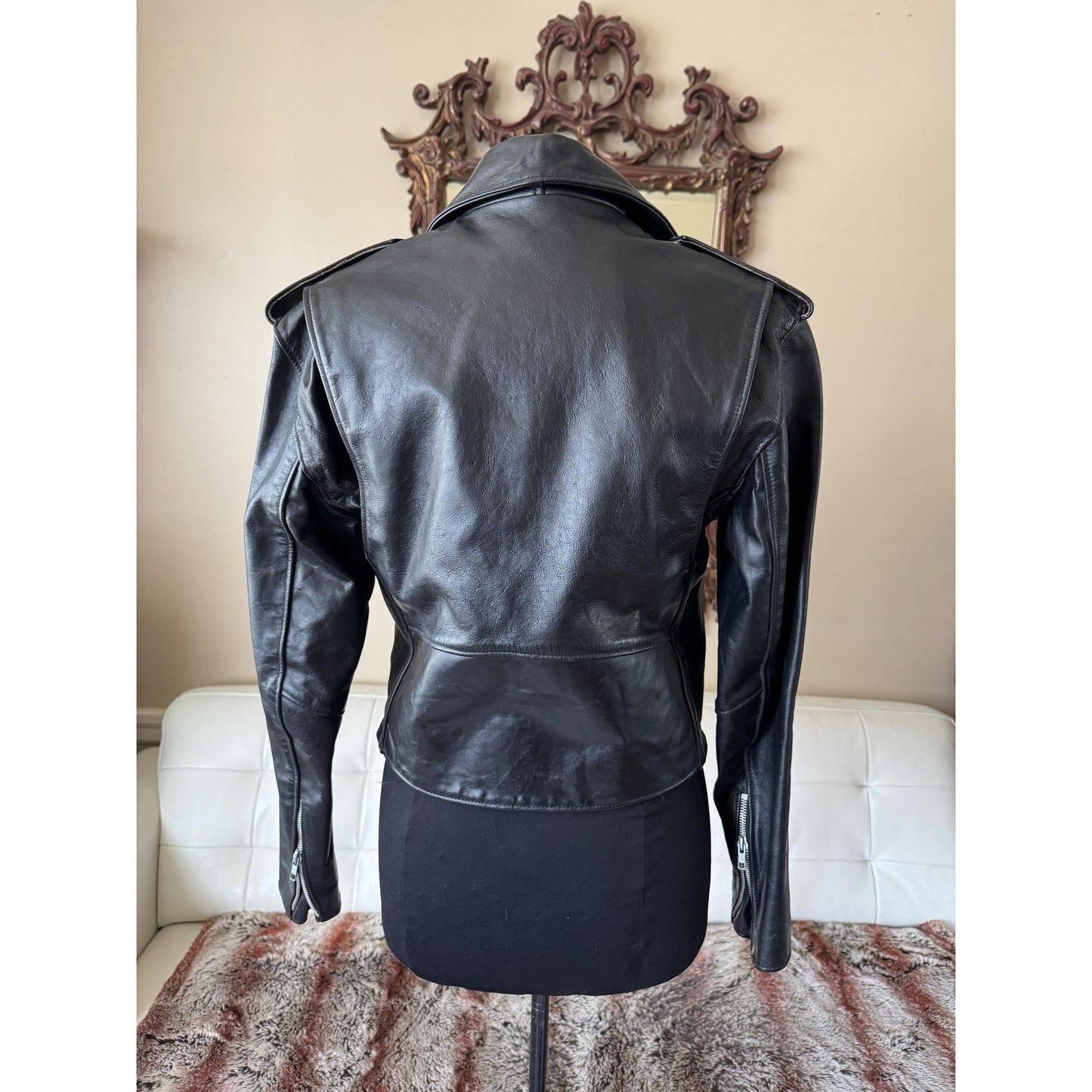 Women's Leather Motorcycle Jacket, M/ US 8