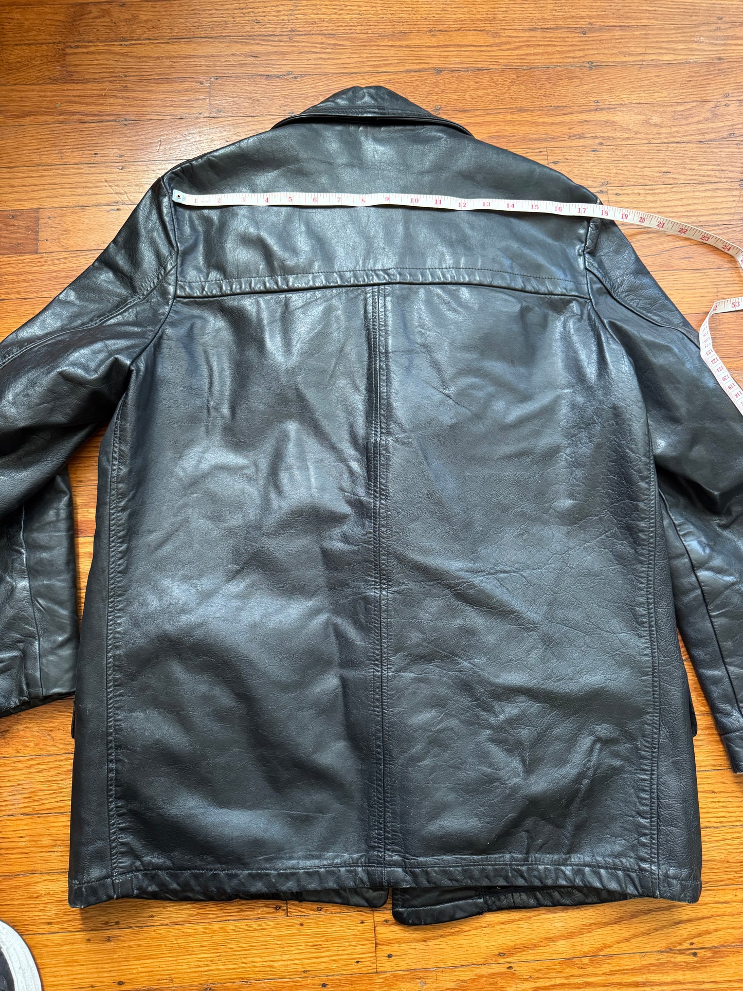 Men's 1970's Leather Blazer Jacket, Large