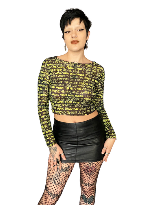 Graffiti Mesh Crop Top