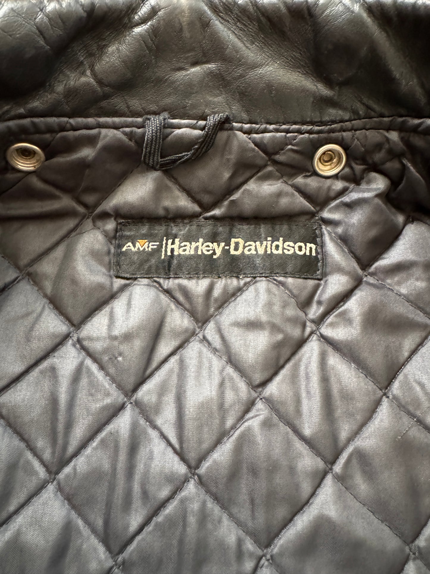 Women's Vintage 1970's Harley Davidson Leather Motorcycle Jacket, Medium