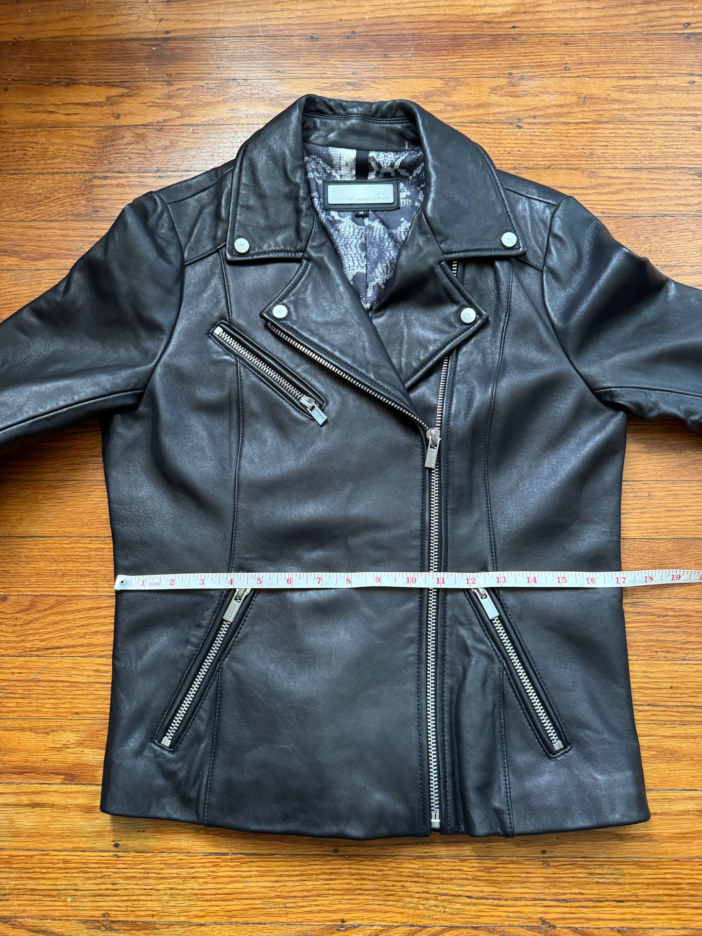 Women's Leather Motorcycle Jacket, Medium