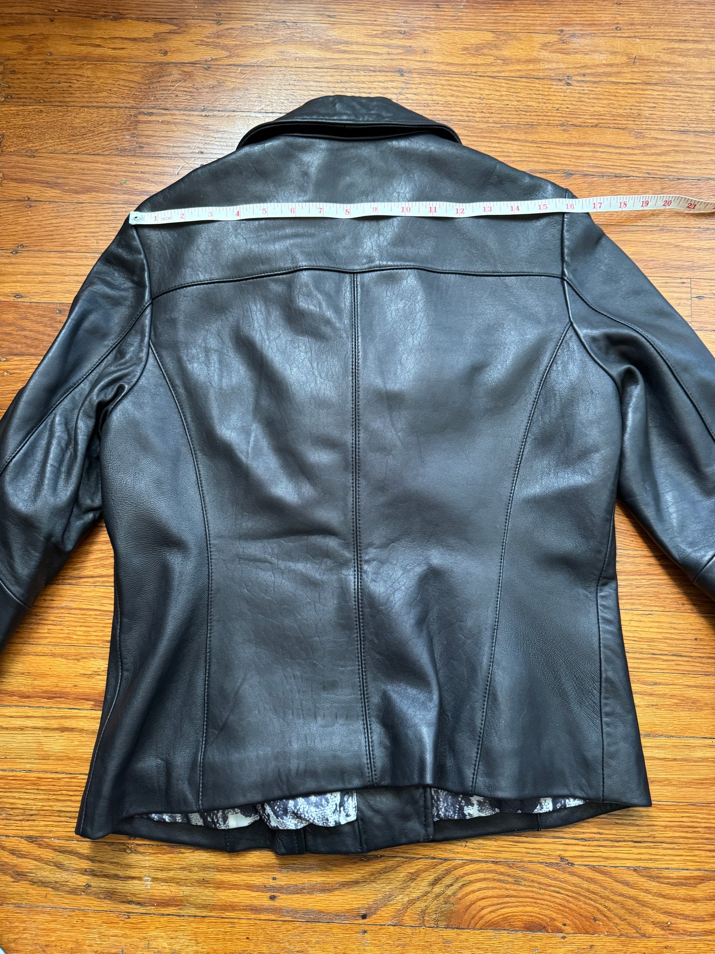 Women's Leather Motorcycle Jacket, Medium
