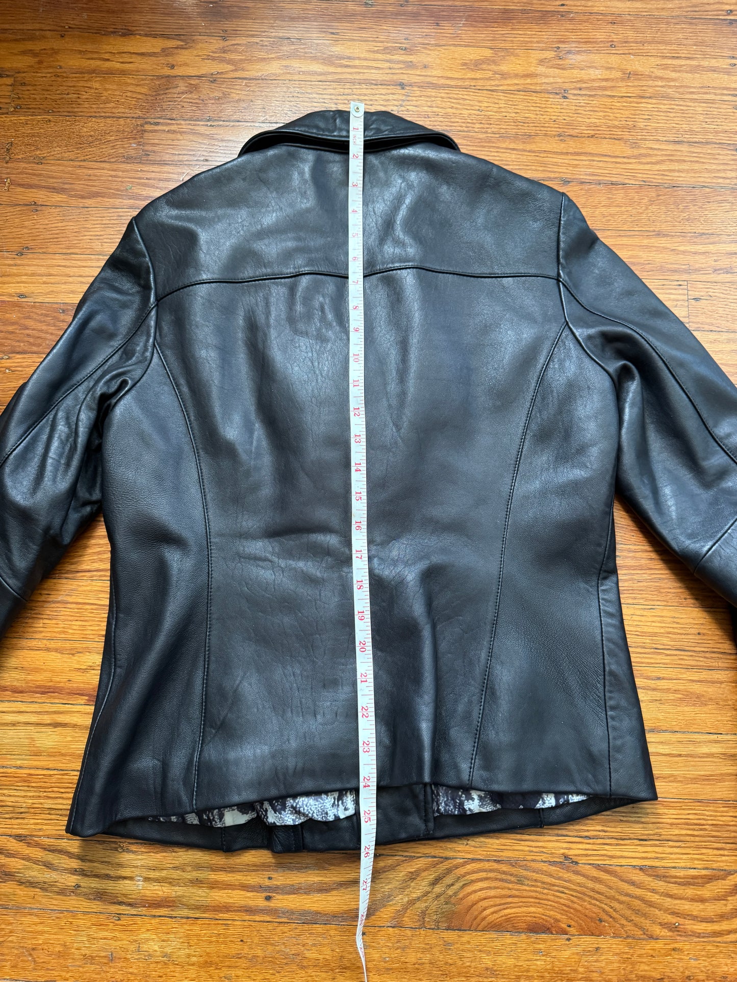Women's Leather Motorcycle Jacket, Medium