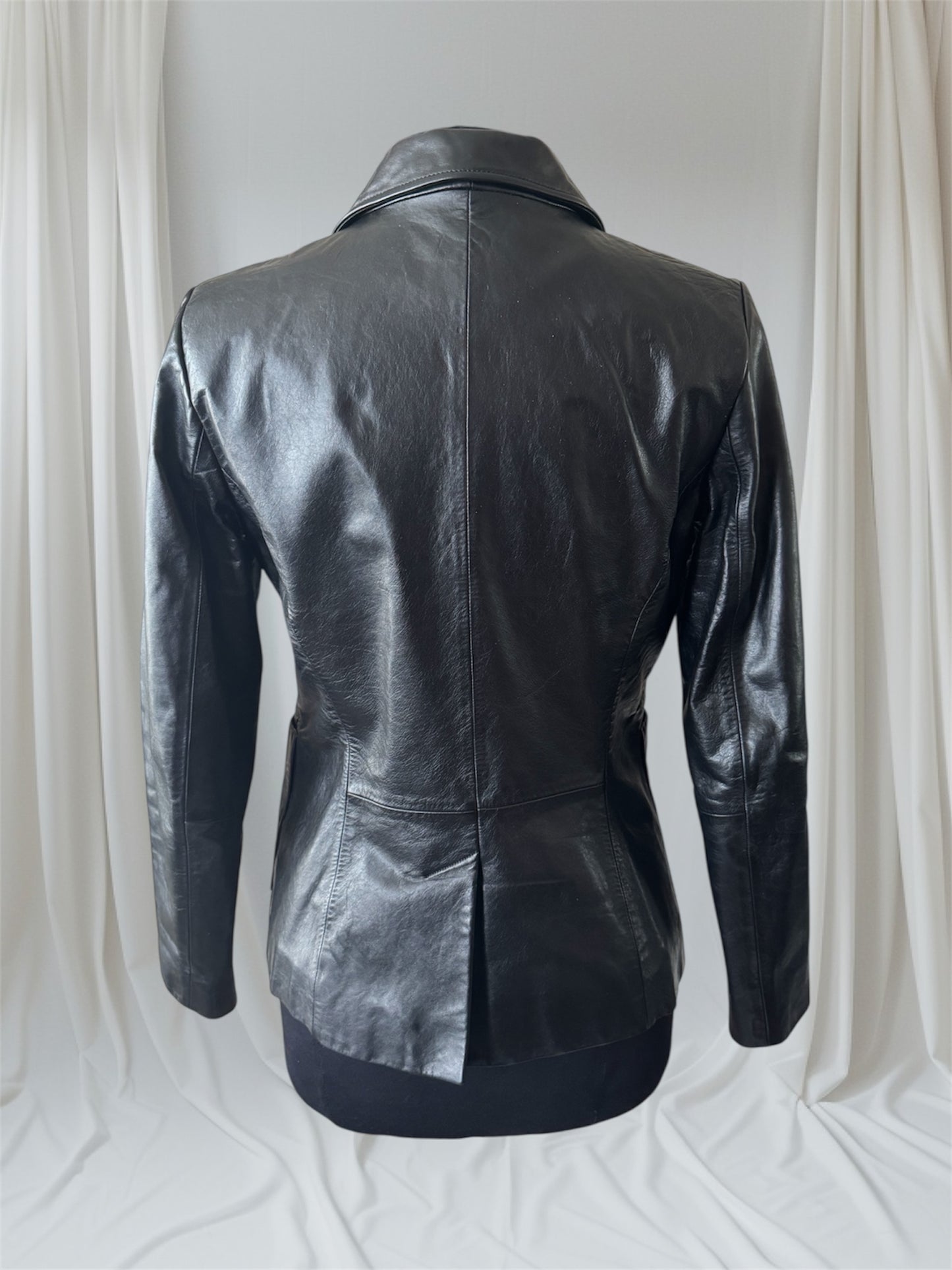 Spiked Leather Women's Blazer, Small