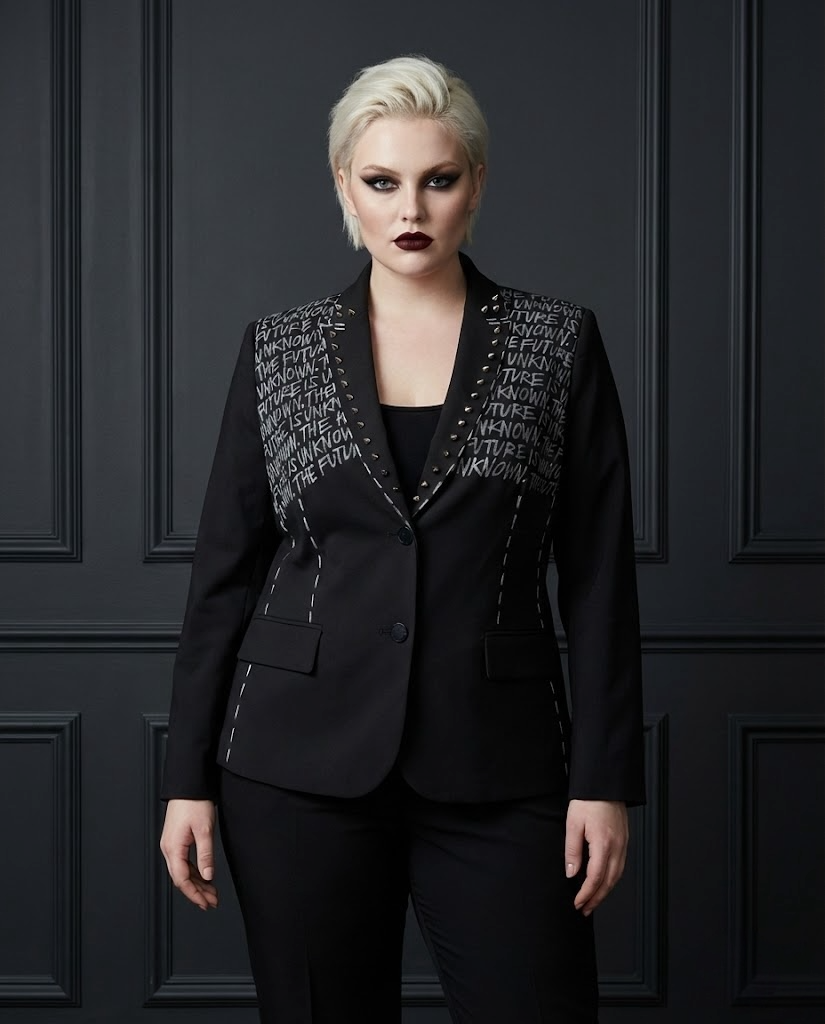 Women’s Punk Suit Jacket – The Future is Unknown –L Size US10