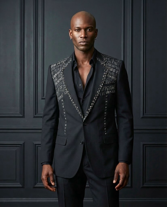 Punk Suit Jacket- The Future is Unknown -L- 44L