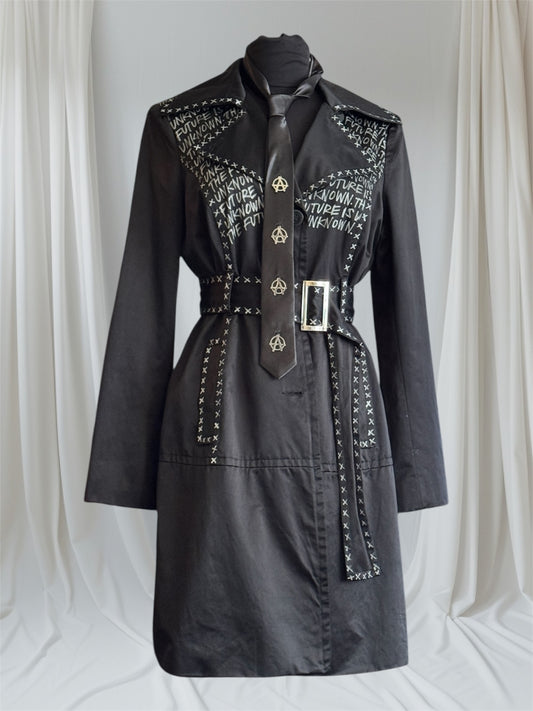 Punk Trench Coat - The Future is Unknown - Large