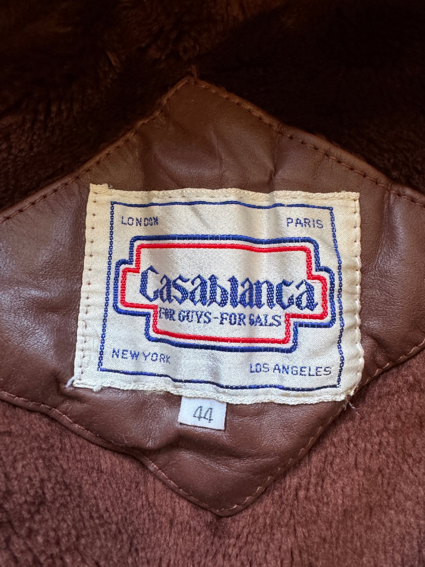 Men's Brown Vintage Leather Jacket, Large, 44