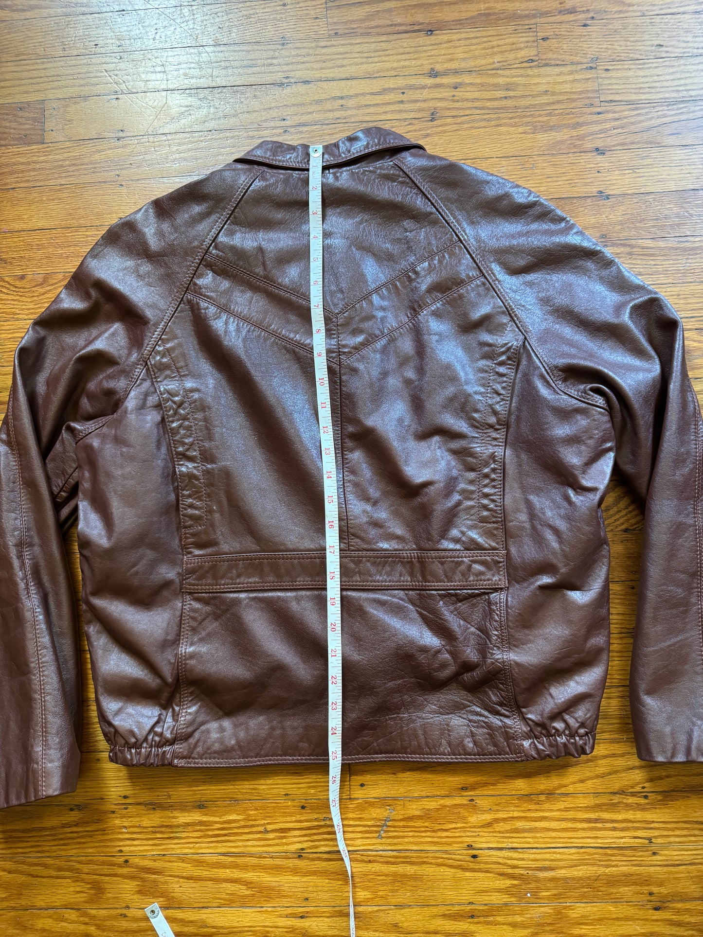 Men's Brown Vintage Leather Jacket, Large, 44