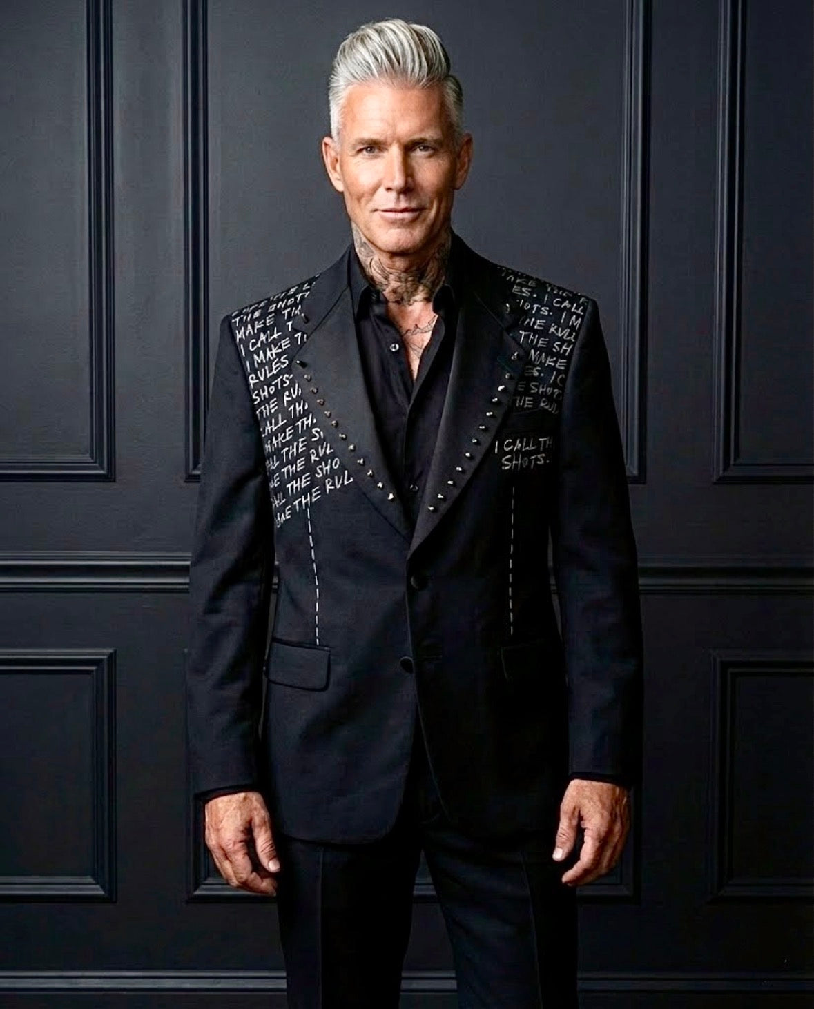 Punk Tuxedo Jacket - I Call The Shots. I Make The Rules. - M - US 38-39